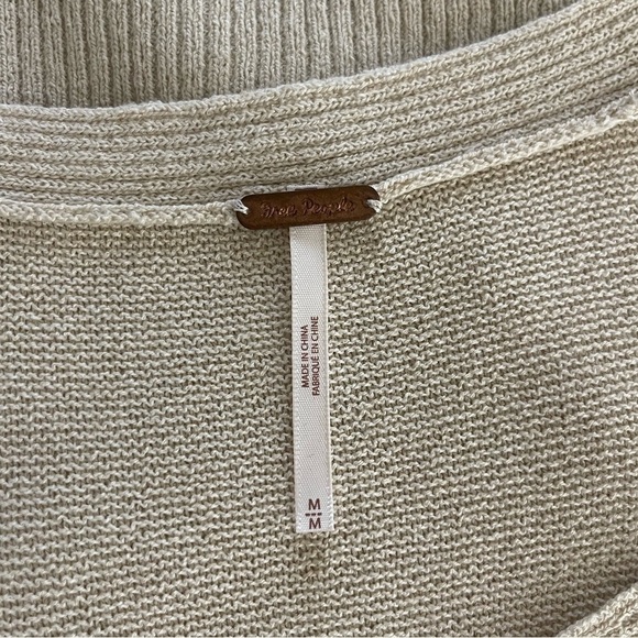 Free People Criss Cross Tunic Sweater Cream Size M - Picture 7 of 8